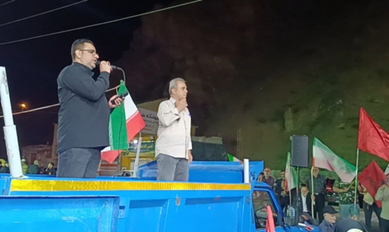 طنین فریاد «لبیک یا خامنه‌ای» در منطقه گچسر